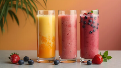 Vibrant smoothie ideas in a glass. Healthy layered smoothie recipes. Colorful smoothie layering techniques. Beautiful smoothie presentation tips.