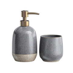 Obraz premium Modern Grey Speckled Ceramic Soap Dispenser and