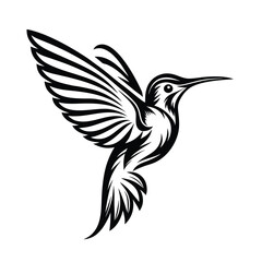 Fototapeta premium humming bird art silhouette