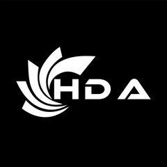 HDA letter design. HDA letter technology logo design on a Black background. HDA Monogram logo design for an entrepreneur and business