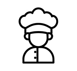 Chef outline graphic for food industry use, offering a clean design ideal for restaurant menus, cooking blogs, and culinary themed projects.