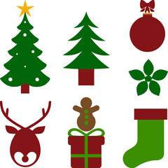 Christmas Ornament Clip Set   Icons Illustration