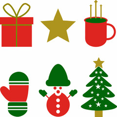 Christmas Ornament Clip Set   Icons Illustration
