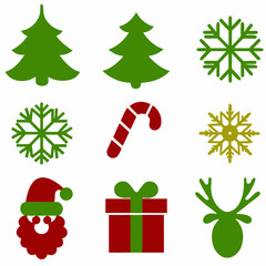 Christmas Ornament Set of 9 Colorful Designs