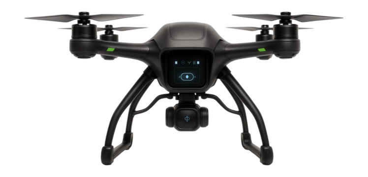 Multi-rotor drone with adaptive landing gear and real-time telemetry display