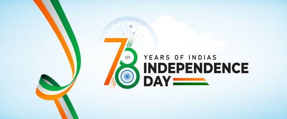 78 Years Indian Independence Day Celebration Banner Design vector illustration	