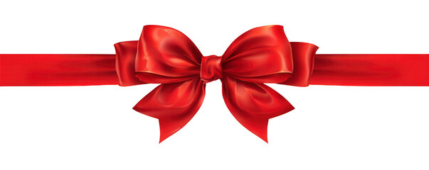 Red ribbon bow on a black background (1)