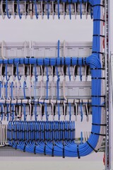 View from the back of the electrical panel. Connection of electronic modules using copper...