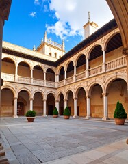 Fototapeta premium Ancient courtyard with arches