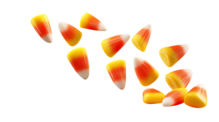 A bunch of yellow and white corn on a white background