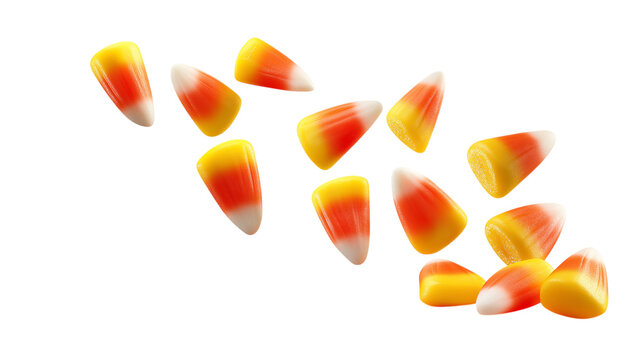 A bunch of yellow and white corn on a white background