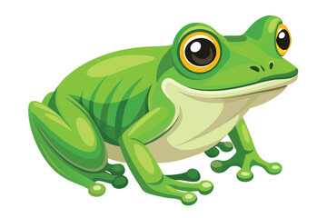 Vibrant Green Frog Cartoon Illustration A Striking Image of Wildlife in a Bold Artistic Style