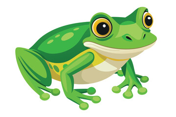 Vibrant Green Frog Cartoon Illustration A Striking Image of Wildlife in a Bold Artistic Style