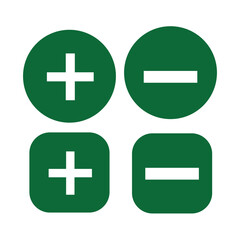 Fototapeta premium Plus minus circular element icon vector illustration. Add and remove round button icons