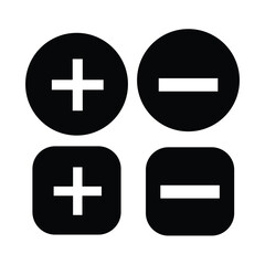 Plus minus circular element icon vector illustration. Add and remove round button icons