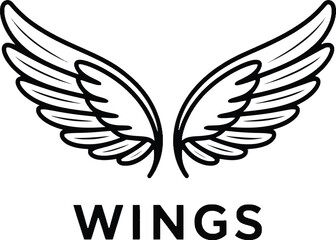 Bold Black Line Art Wings: Freedom, Flight, and Soaring Symbol