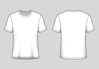 White T-Shirt Template Front and Back &ndash; Flat Vector
