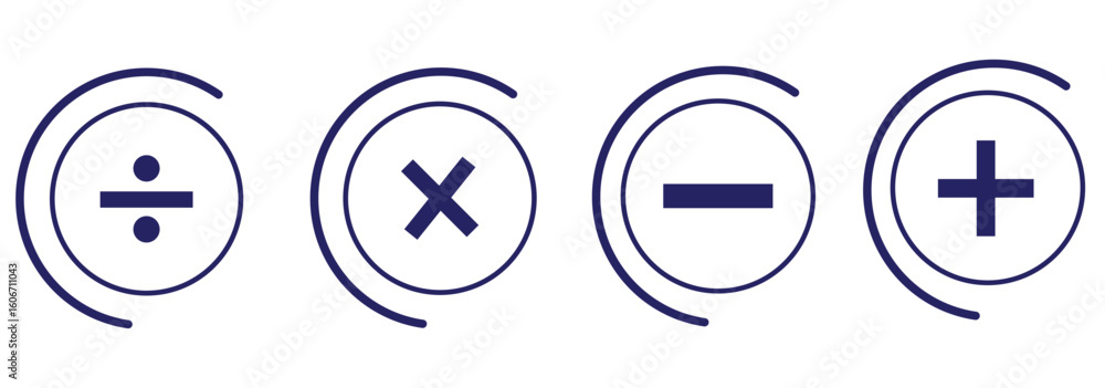 Poster plus minus circular element icon vector illustration. add and remove round button icons