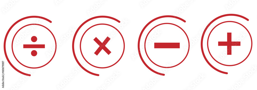 Poster plus minus circular element icon vector illustration. add and remove round button icons