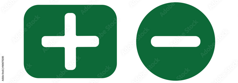 Poster plus minus circular element icon vector illustration. add and remove round button icons