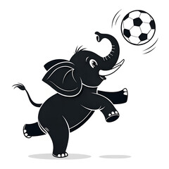 Obraz premium soccer football player black elephant vector illustration