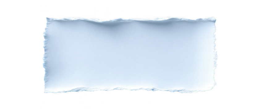 Light-blue, ripped rectangular shape