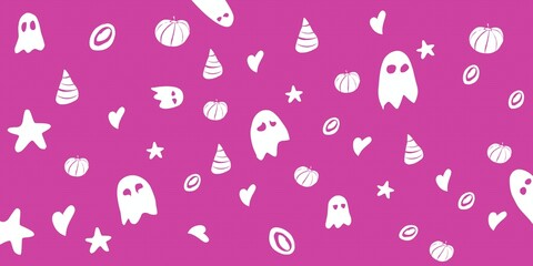 Halloween themed pattern background with pink color