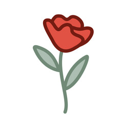 Red Rose Doodle