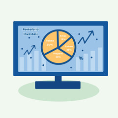 a blue invest analysis design vector