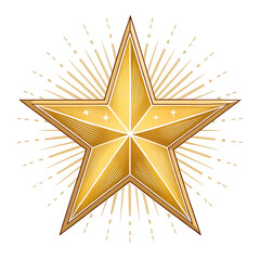 golden star on white background