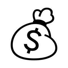 Stylish graphic of a money bag featuring a dollar sign, suitable for financial or business-related themes.