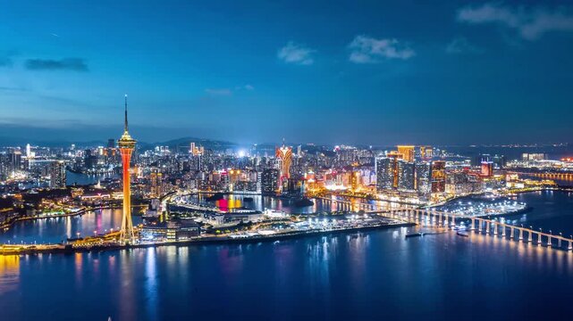 macao skyline at night