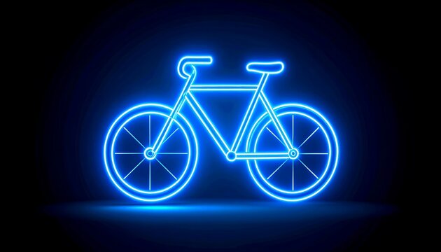 Neon bicycle silhouette graphic