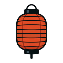 simple orange and black japanese lantern illustration