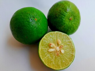 lime and limes on white