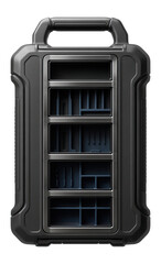 Obraz premium Vertical tool storage case with a built-in organizer for a compact workspace.