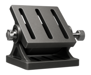 Adjustable angle plate made of cast iron for securing workpieces on a milling machine table.