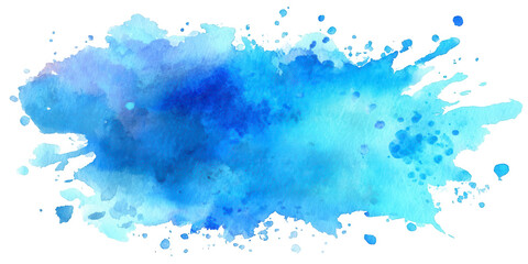 Vibrant blue watercolor splatter