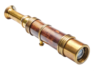 vintage brass telescope for sale antiques spyglass   isolated on white background PNG, AI GENERATED