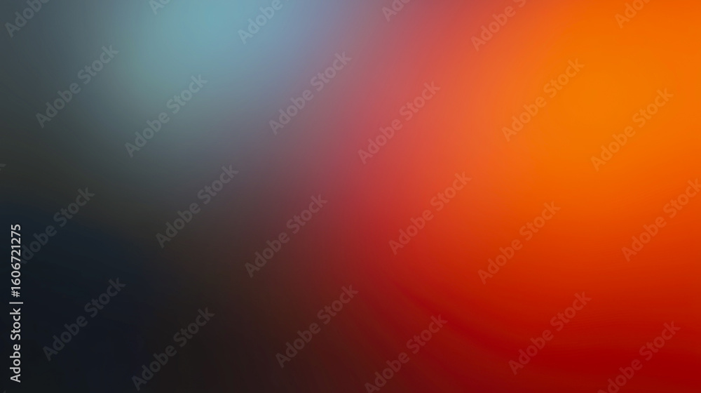 Poster abstract blurred background with vibrant colors of red, orange, and blue creating a smooth gradient,