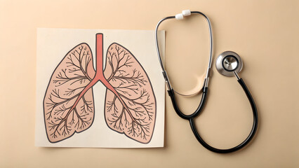 Stethoscope and heart on white background, a medical tool for healthcare and cardiology examinations