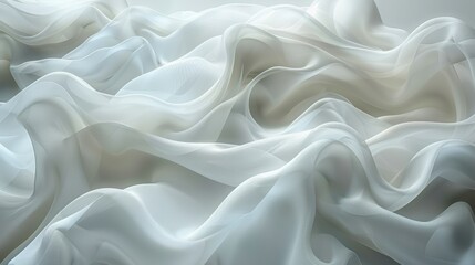 Obraz premium Abstract flowing silk-like fabric, airy, with smooth, delicate folds and nuanced light/shadows