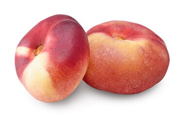 peach fruit isolated on white background. clipping path