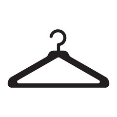 Simple Black Clothes Hanger Illustration for Closet Organization and Garment Care, a Minimalist Design for Laundry and Wardrobe Aesthetics