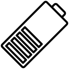 Battery Half Outline icon, Black And White Outline Icon Vector.