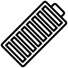 Battery Full Outline icon, Black And White Outline Icon Vector.