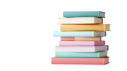 Fototapeta premium A stack of books with a white background