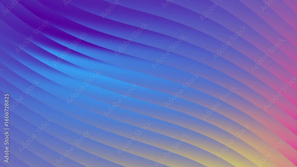 Poster abstract animated background with blue pink waves shapes in flowing motion, creating a soft artistic