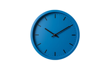 Vibrant Blue Clock: Precise Timekeeping in a Modern Design Isolated on Transparent Background