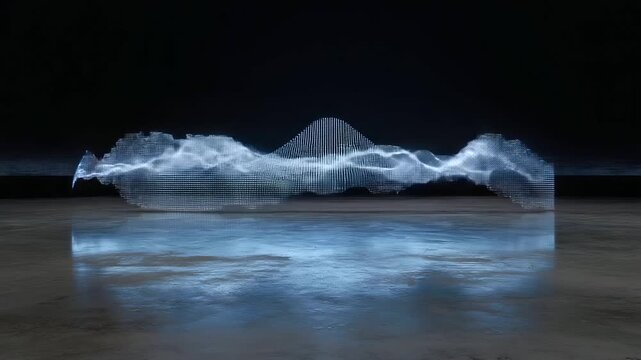 High-Tech Fiber Grid Reacting to Sound Waves in Visual Rhythm